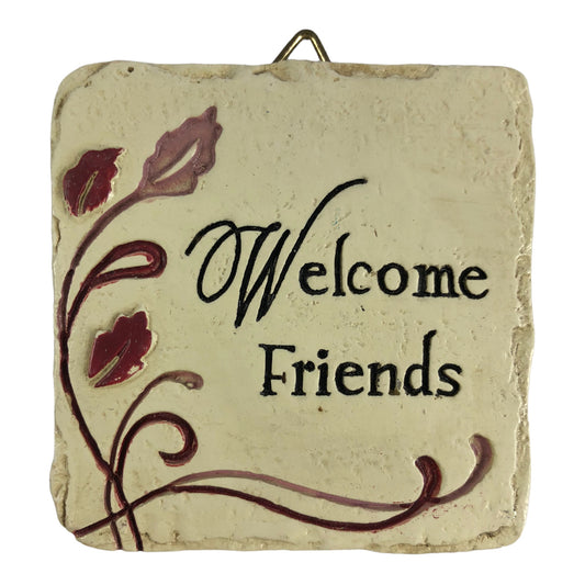 13855 - 2" Square Tile - Welcome Friends |3-13|