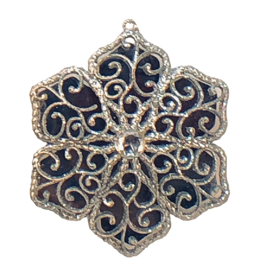 13885 - SET OF TWO 6" Silver Star Xmas Ornament  |Pod 2-73|