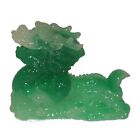 1395 - Handcrafted 2.5 Inch Green Jade Dragon Figurine with Coil Tilt Feature |Z-44|