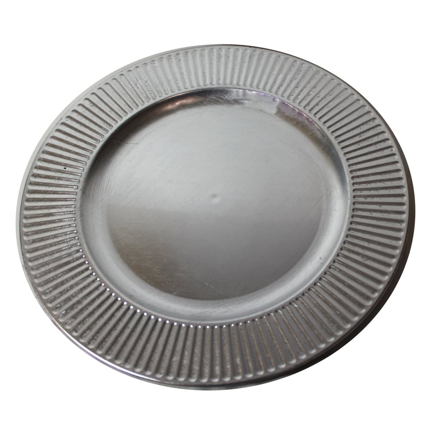 1402 - Set of 2 Silver Decorative Charger Plates - |13-20|