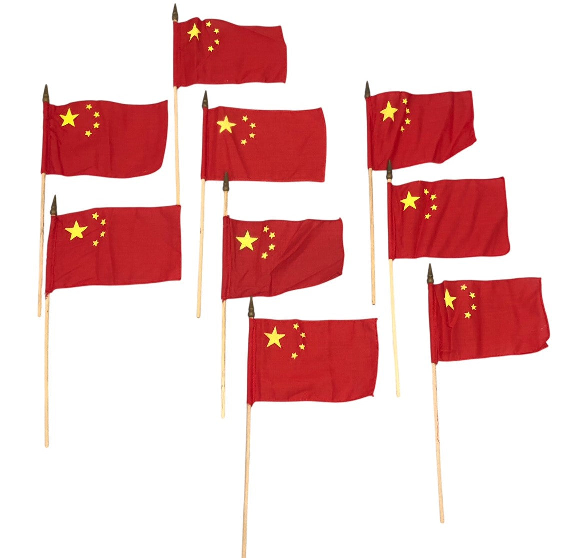 14085 - Durable Set of 9 Chinese Flags on Stick |H-43|