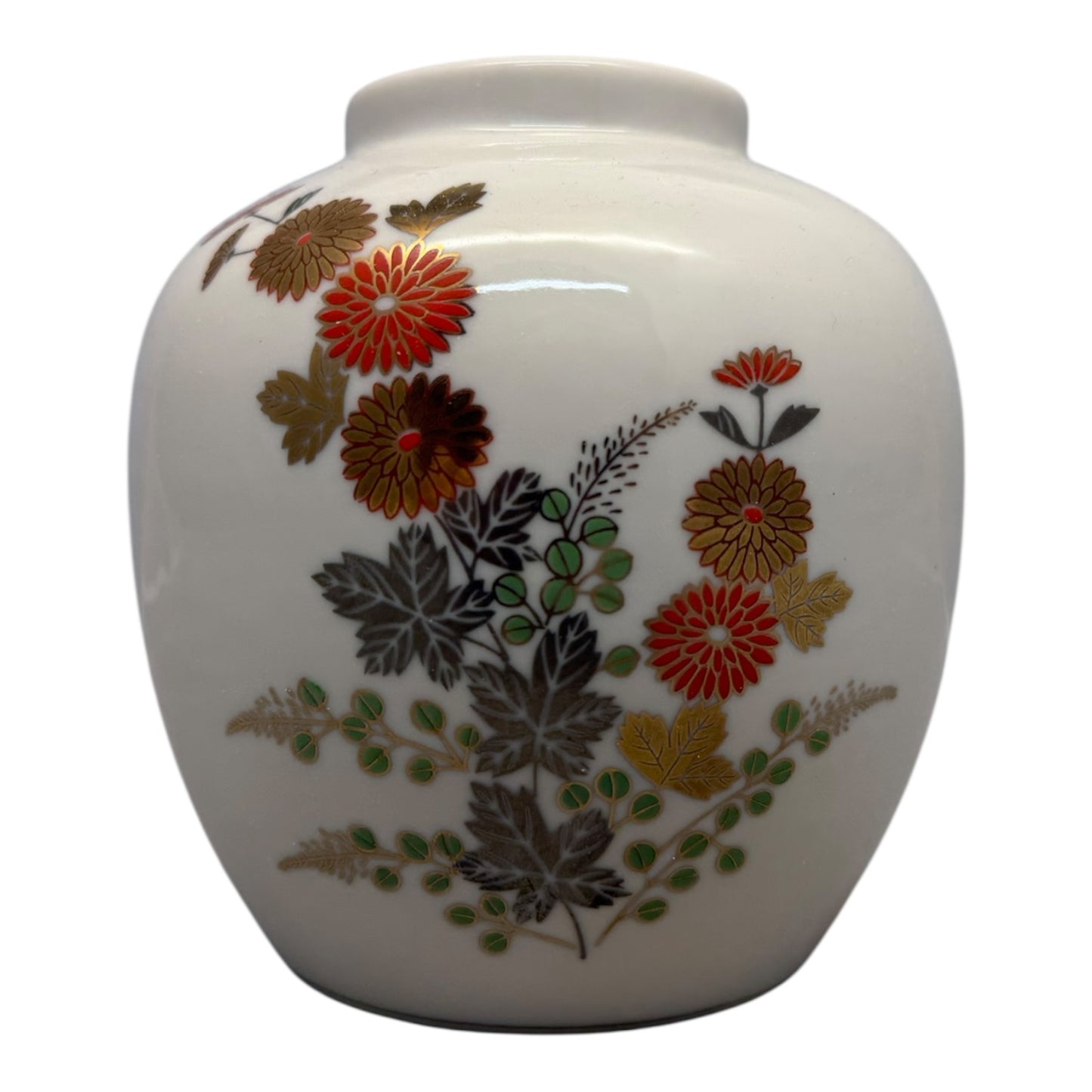 14120 - White 5" Flower Ginger Jar |13-23||STORE|