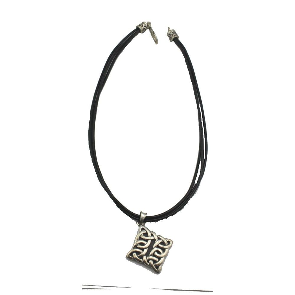 1414 - Celtic 15 inch Necklace - Silver - |Clear-5|