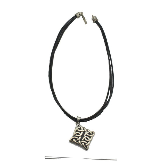 1414 - Celtic 15 inch Necklace - Silver - |Clear-5|