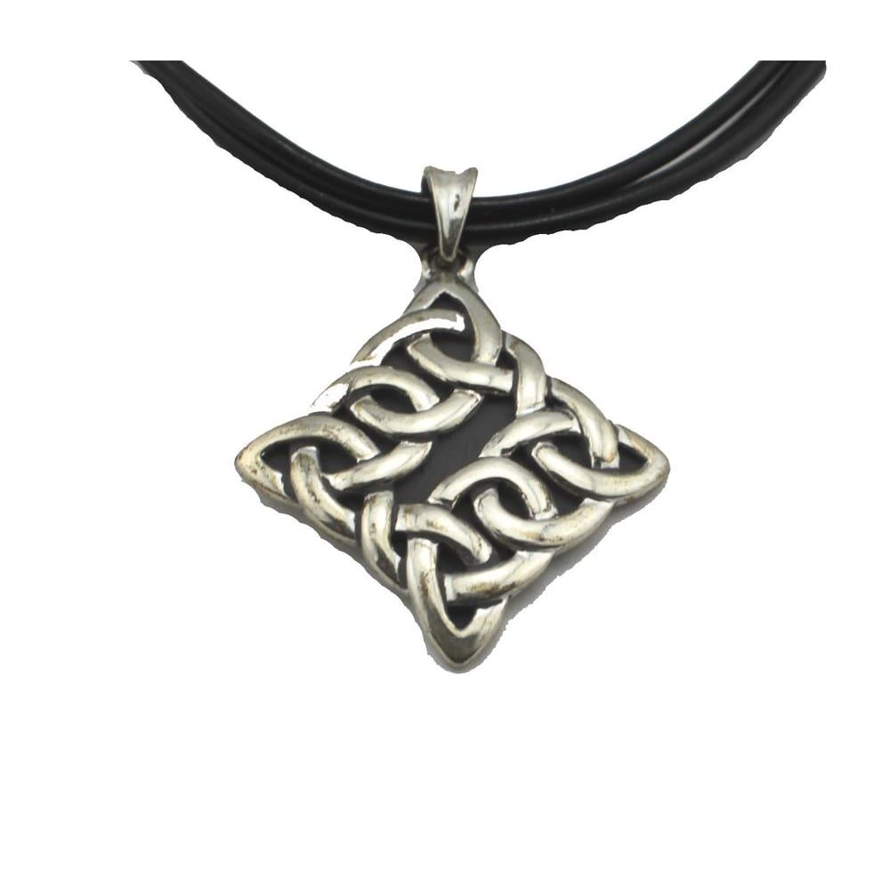 1414 - Celtic 15 inch Necklace - Silver - |Clear-5|
