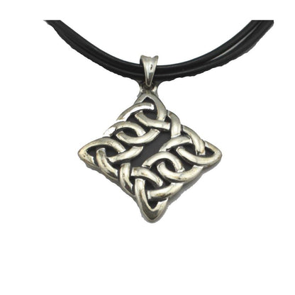 1414 - Celtic 15 inch Necklace - Silver - |Clear-5|
