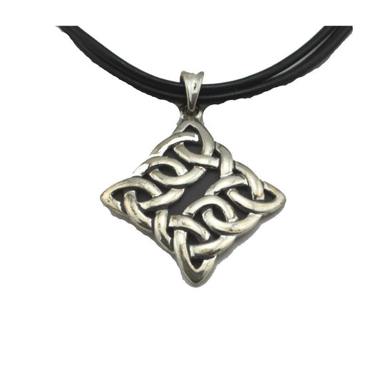 1414 - Celtic 15 inch Necklace - Silver - |Clear-5|