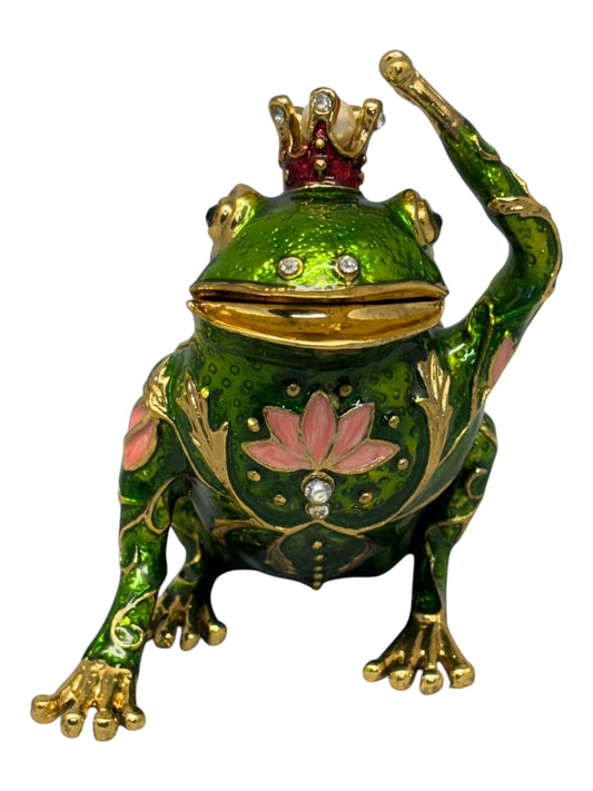 14240 - 4" Metal Frog Box Jeweled |17-30|