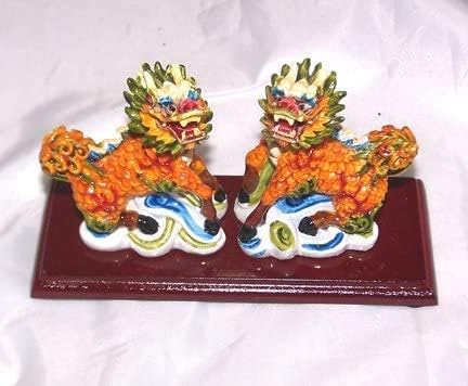 14310 - 4" 2 Color Fu Dogs - On Base - [Z-53]