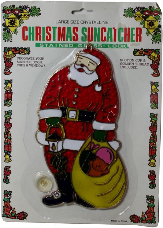 14415 - 9" Santa Suncatcher Stained Glass Look - [R-55 Garage]