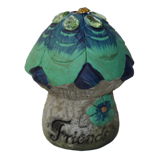 1448 - 3.5" Blue & Green Mushroom with Friends Inscription |16-19|