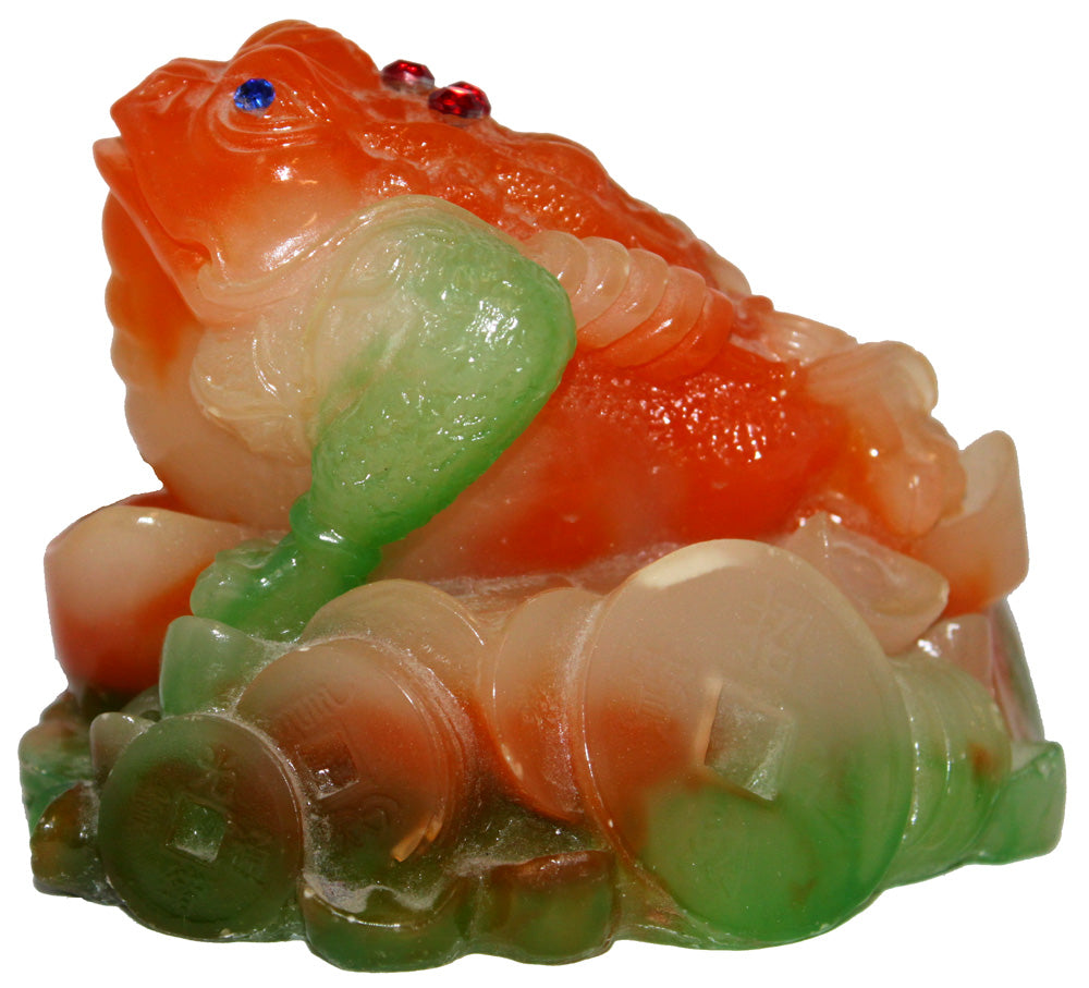 1457 - 4.5" Orange Money Frog - Coins - |Z-75|