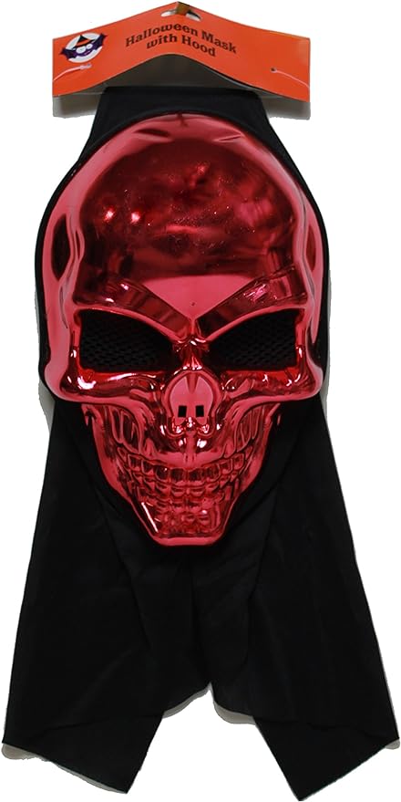 14618 - Chrome Red Skeleton Mask w Hood - [Pod 2-23]