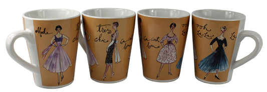 14630 - Set of 4 Fashion Mugs By Rosann |10-15|