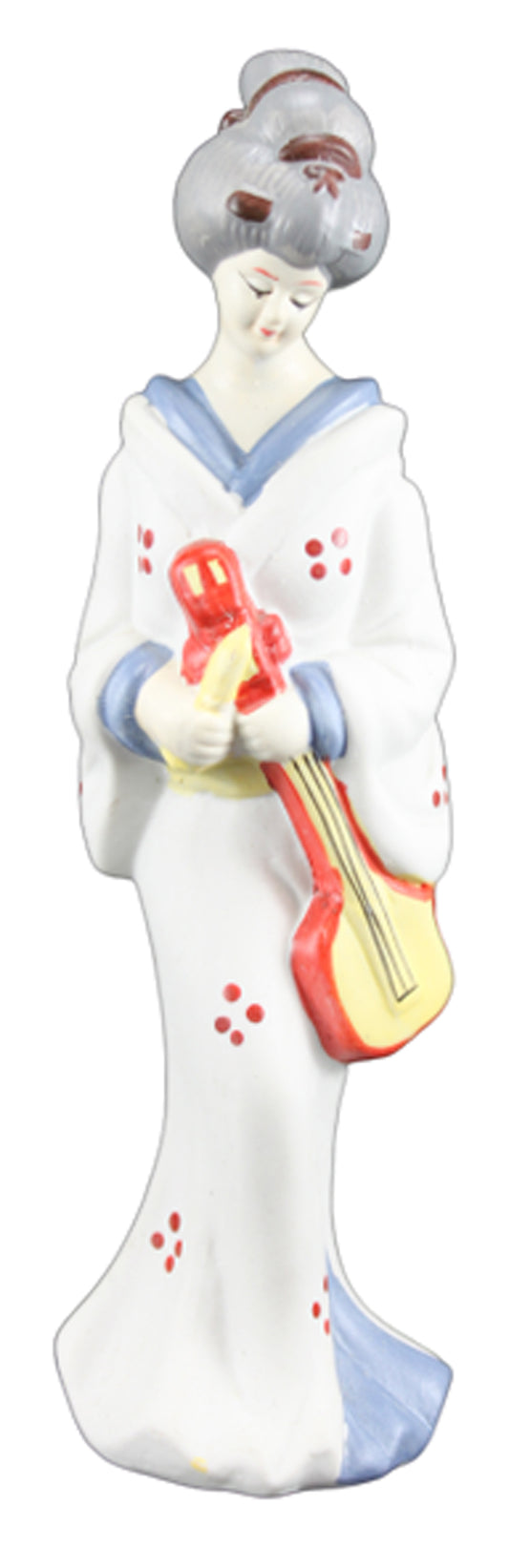 14638 - 10in Color Geisha Guitar Porcelain Figurine |X-73|