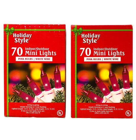 14793- Pink 70 Count Mini String Lights Set of Two |G-25|