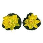 14804 - Pair Yellow Floating Lotus Flowers - |H-37 Top|