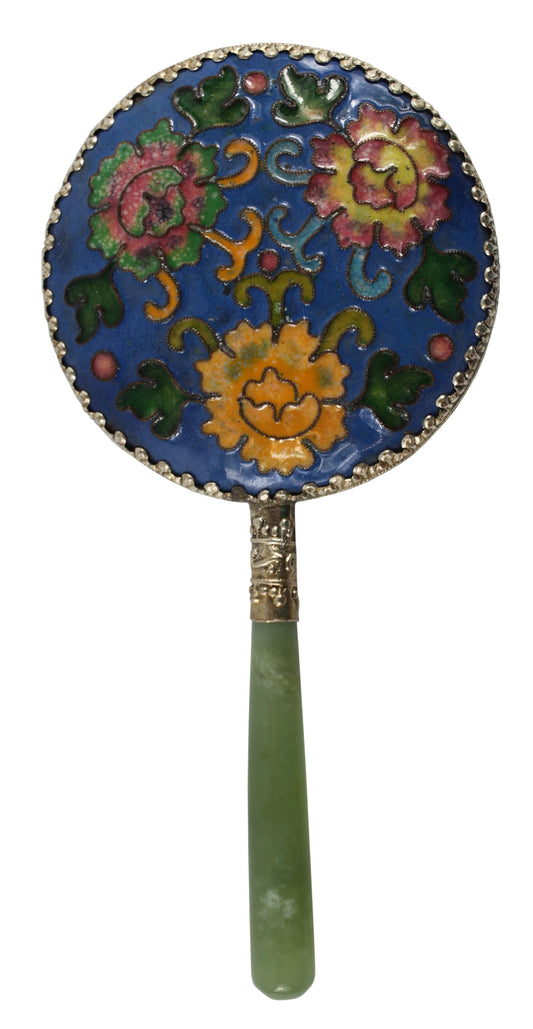 1487 - Hand Mirror Jade Handle Large - |R-30 Garage|