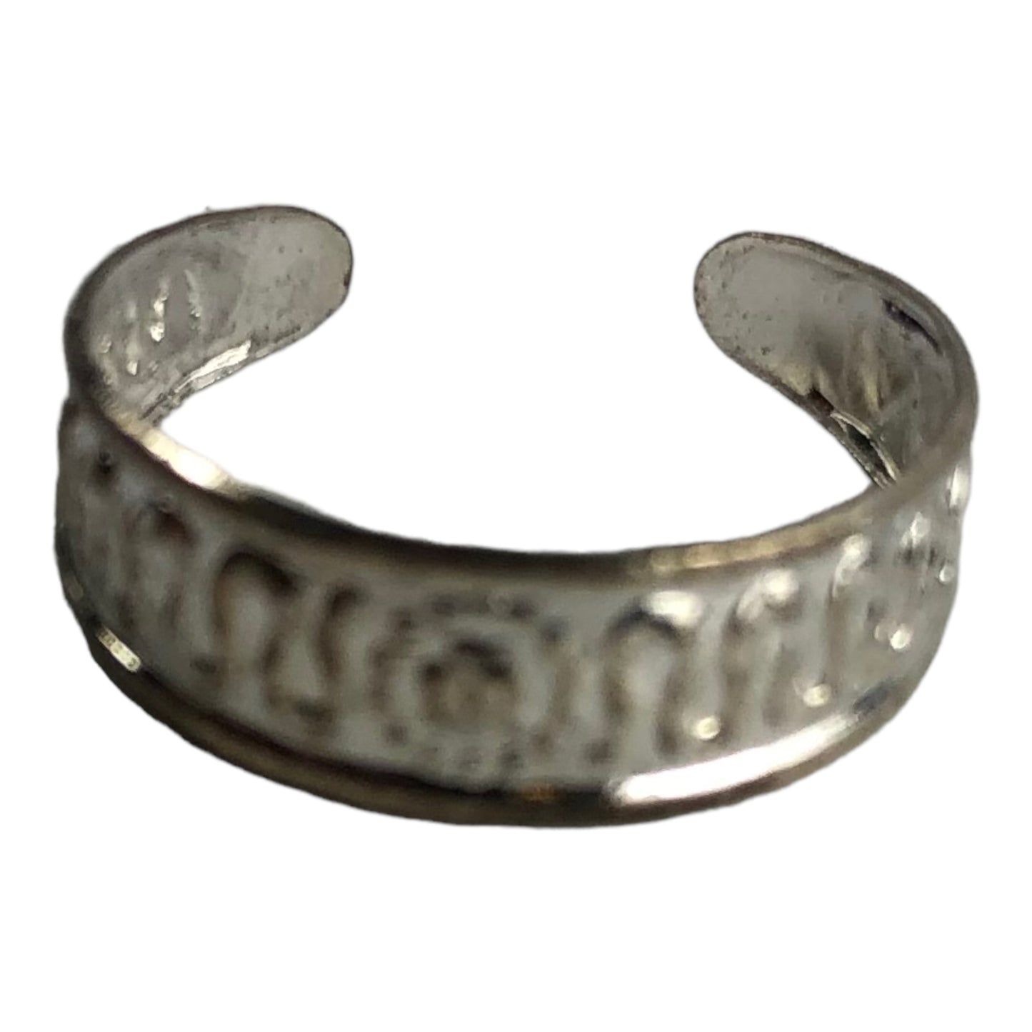 14929 - Silver Band Toe Ring - |Clear-227|
