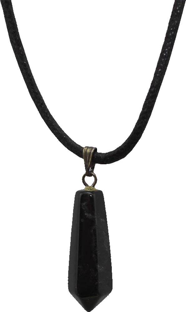 15158 - Black Crystal Point Necklace - |Clear-113|