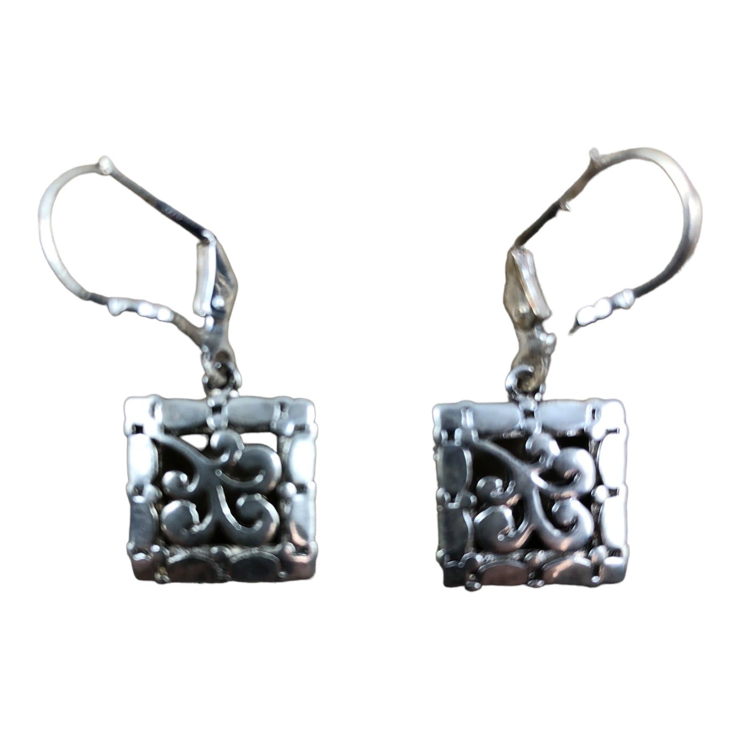 1520 - Earrings Celtic Silver Diamond - |Clear-6|