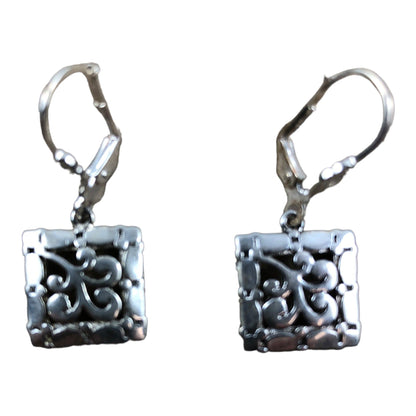 1520 - Earrings Celtic Silver Diamond - |Clear-6|