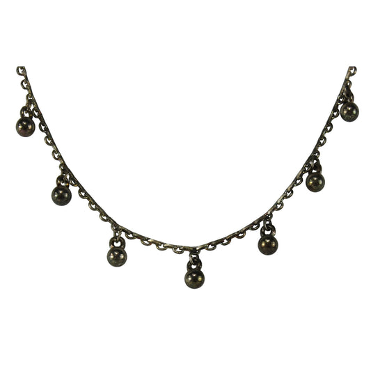 1553 - Silver Hanging Ball Anklet - |Clear-93|