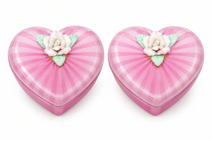 15574 - Set of Two Heart Shape Frosty Scented Candle 4" |23-5|