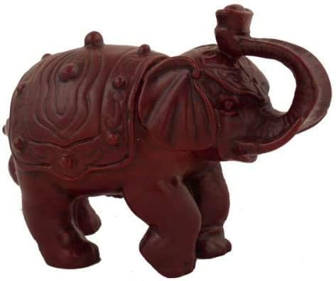 15661 - 3.5" Red Soapstone Elephant - Trunk Raise - [Z-36]