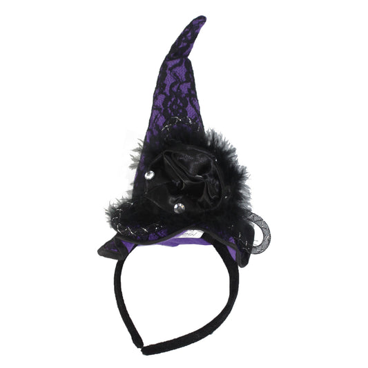 1567 - Purple Witch Hat Headband w/Lac - |Pod 2-68|