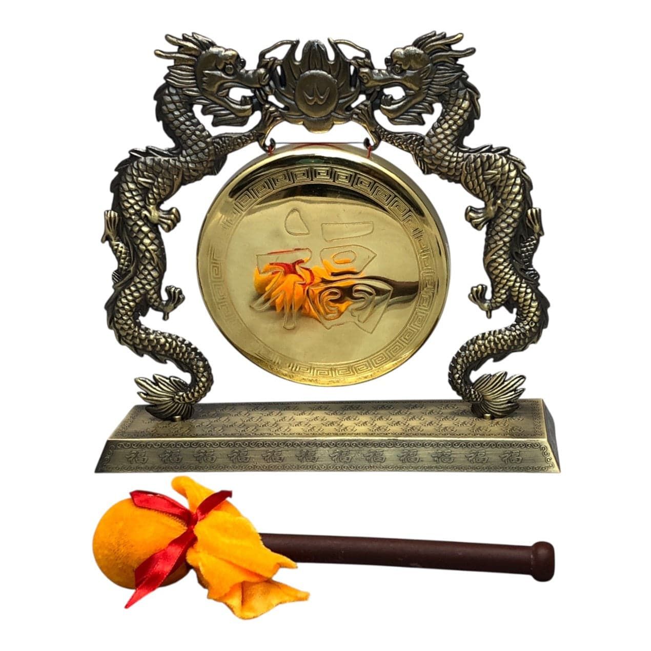 1568 - Deluxe 8 Inch Dragon Gong With Mallet For Dojo Decor