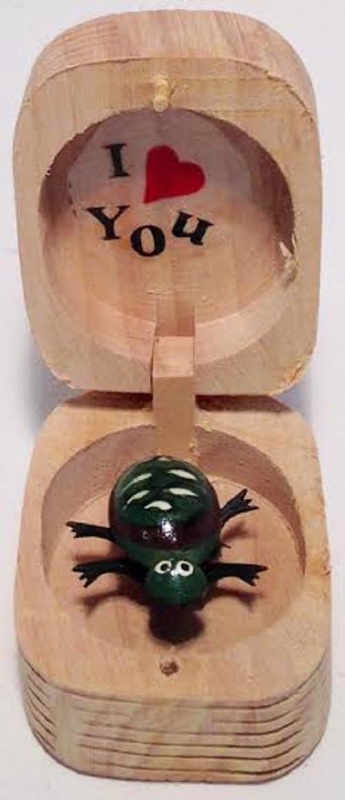 15719 - Green Dancing Turtle Wood Box - [Z-37]
