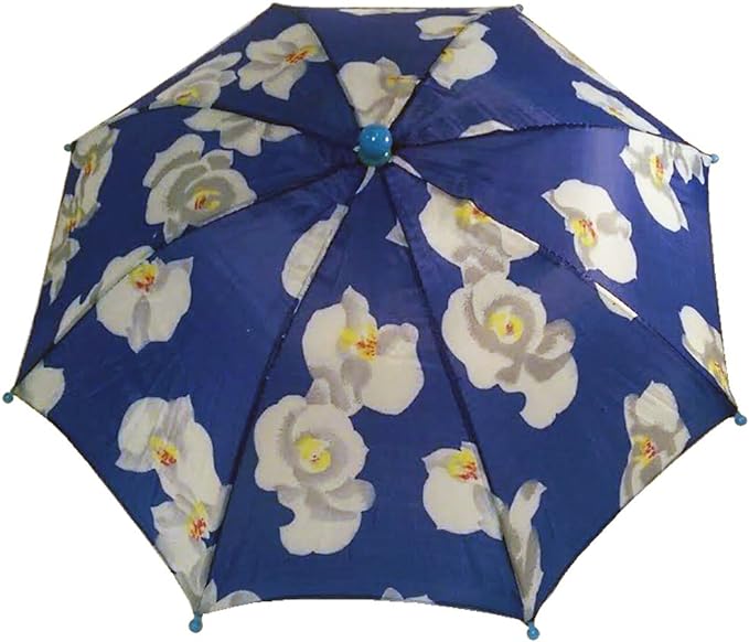 15768 - Blue & White Floral Kids Umbrella - [I-3 Top]