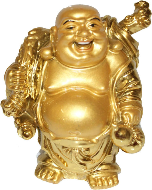 15795 - 4" Bright Gold Buddha - Gourd |Bu-02|