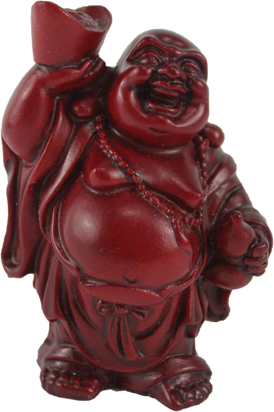 15796 - 3 Inch Red Buddha Statue with Ingot Hefted Design and Red Soapstone Finish |Bu-02|