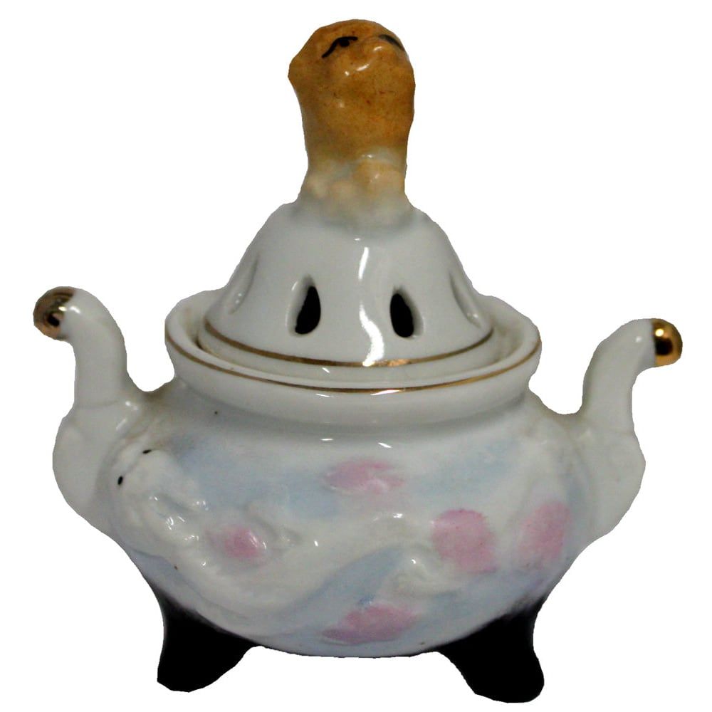 1582 - Fu Dog White Incense Burner - |6-12|
