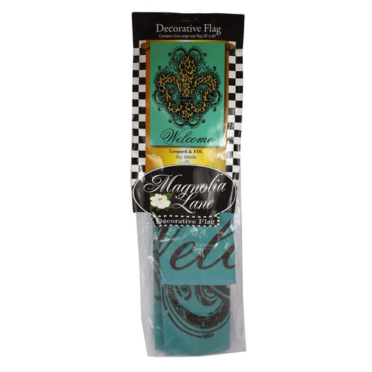 1584 - Welcome Leopard & Fleur de Lis Flag - |1-35|