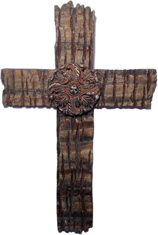 15859 - Tree Trunk Designed Cross [21-1]