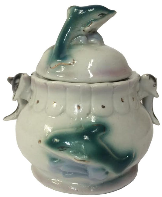 15865 - Ceramic Dolphin Bowl w Lid |TBD|