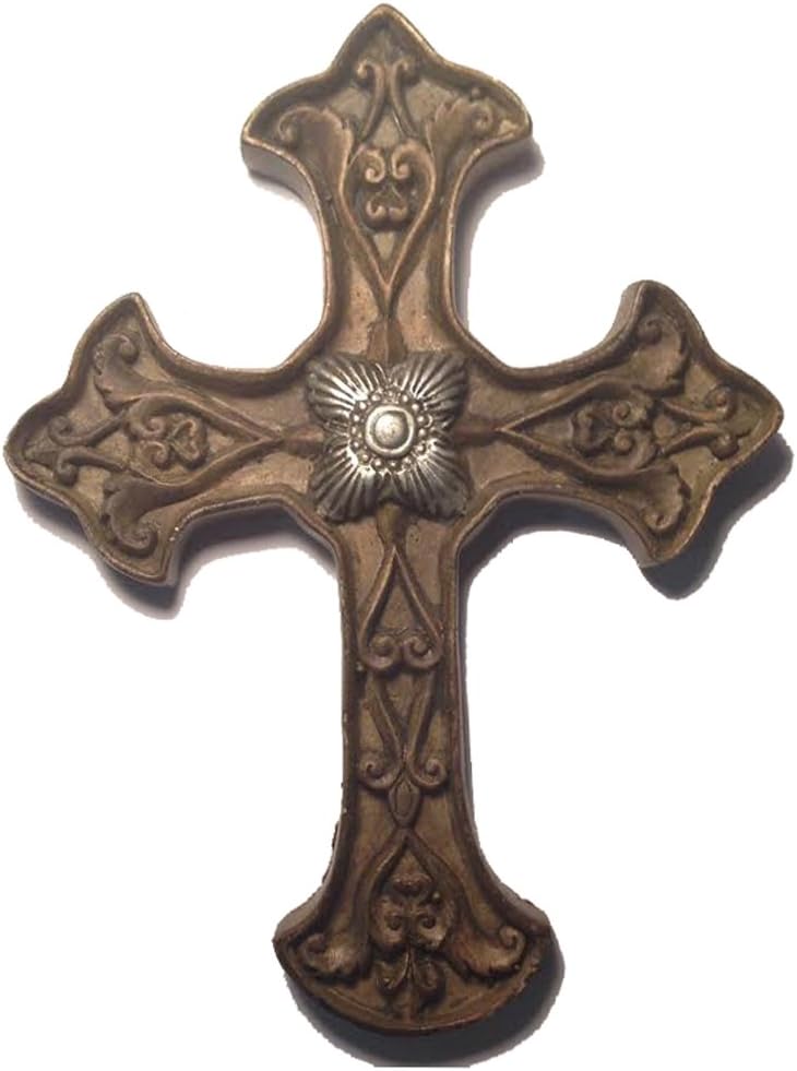 15980 - Brass Silver 7" Wall Cross - [7-13]