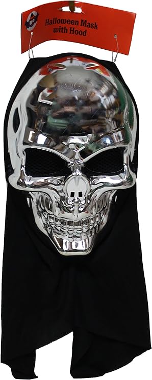16075 - Silver Skeleton Mask w Hood - [Pod 2-23]