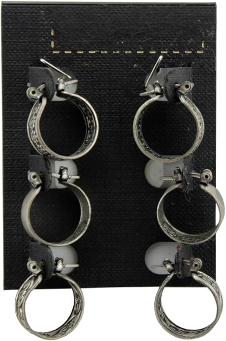 16281 - 3 Pair of Flower Earrings - [Clear-70]