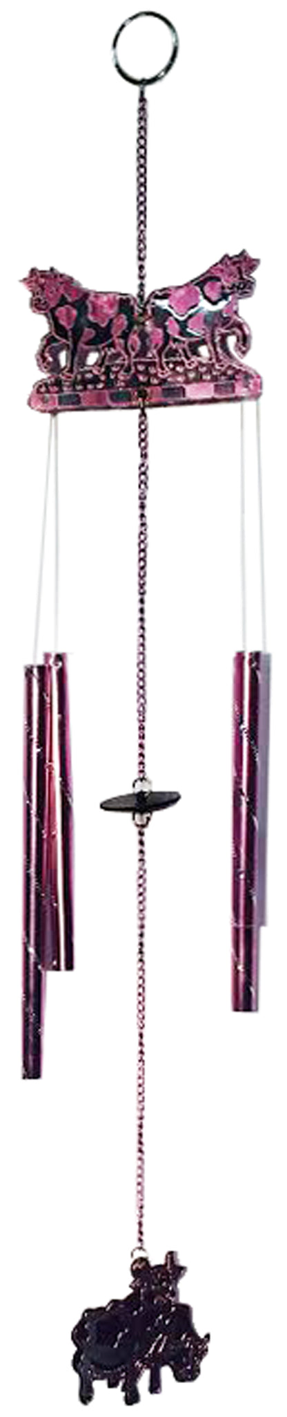 16331 - 21" Laser Cut Black Aluminum Cow Wind Chime |G-12|