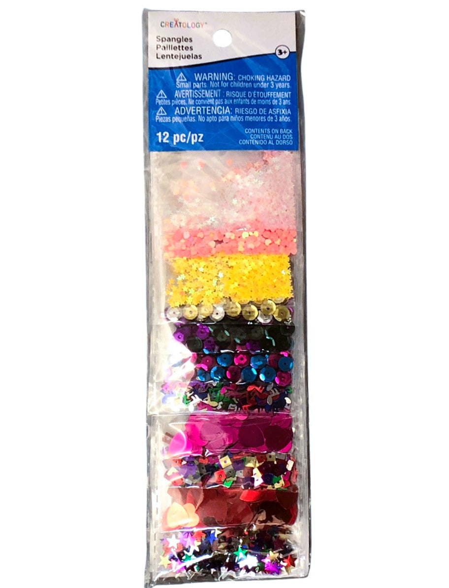 16402 - 12Pc Spangles 9.5" Shiny Craft Mix Set |2-16|