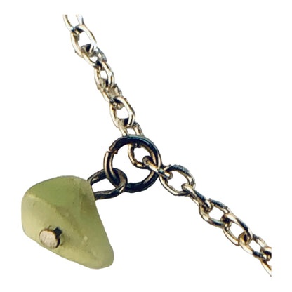 1643 - Frog & Green Beads Anklet - |Clear-65|