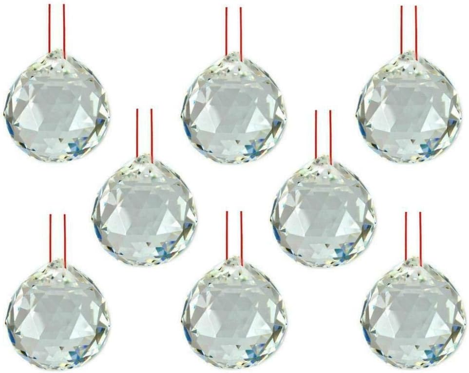 16482 - 50mm Faceted Crystal Ball 8 pc Set - [Randy's Desk]