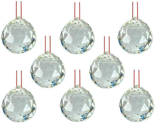 16482 - 50mm Faceted Crystal Ball 8 pc Set - [Randy's Desk]