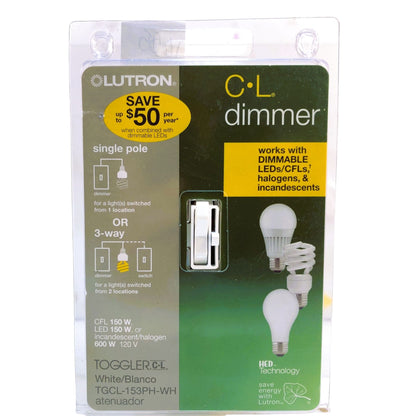1655 - Lutron Dimmer Toggler White - |H-22|