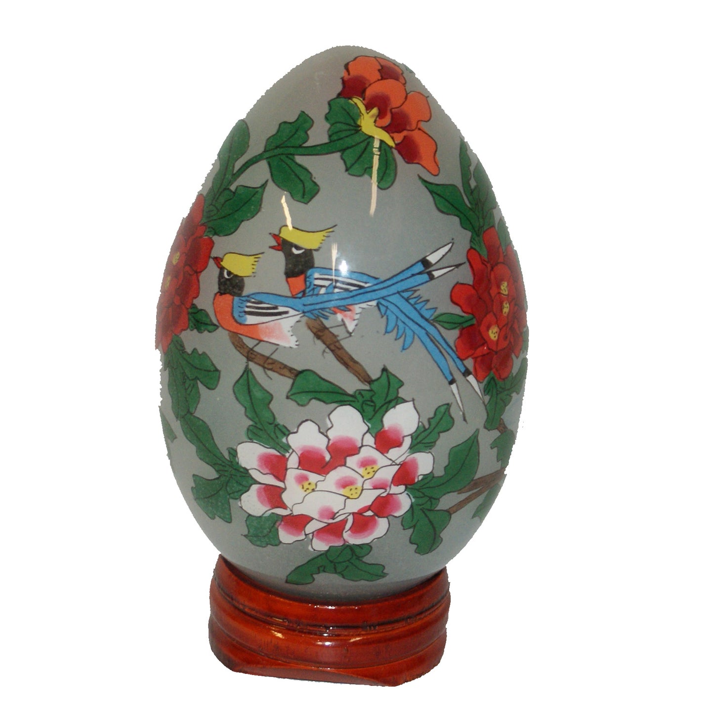 1664 - 5" White Egg - Three Blue Birds - |2-13|