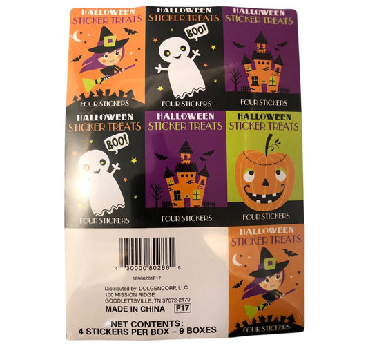 17142 - Sticker Treats 9 Box 7.5 Inch Halloween Set |2-16|